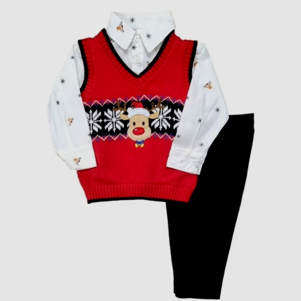 IZOD 3 Piece Toddler Xmas Outfit... Size 4T